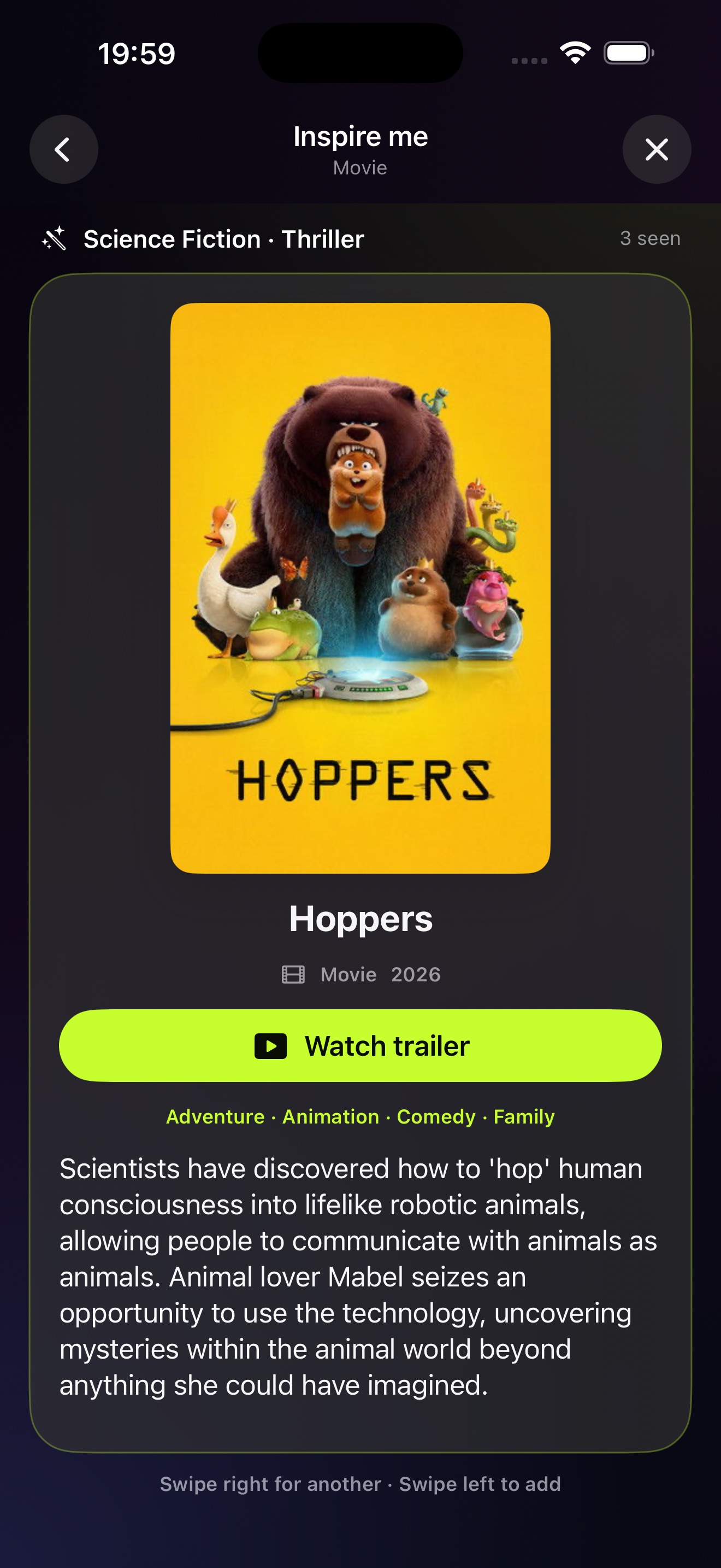 Spool Inspire Me suggesting Hoppers